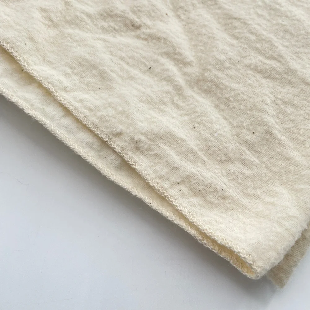 Starland Napped Flannelette Sheet Blanket 2 Cream Twin USA 50s Unbleached Cotton